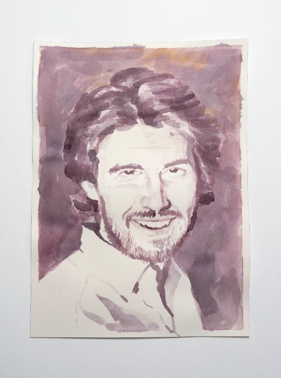 Wine portrait titled Vintage No. 1, painted in Cabernet Sauvignon on cotton rag